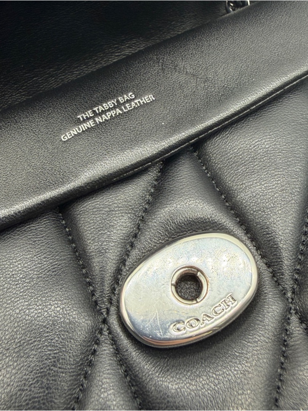 COACH Tabby 20 quilted leather mini convertible shoulder crossbody bag -BLACK - Picture 13 of 14
